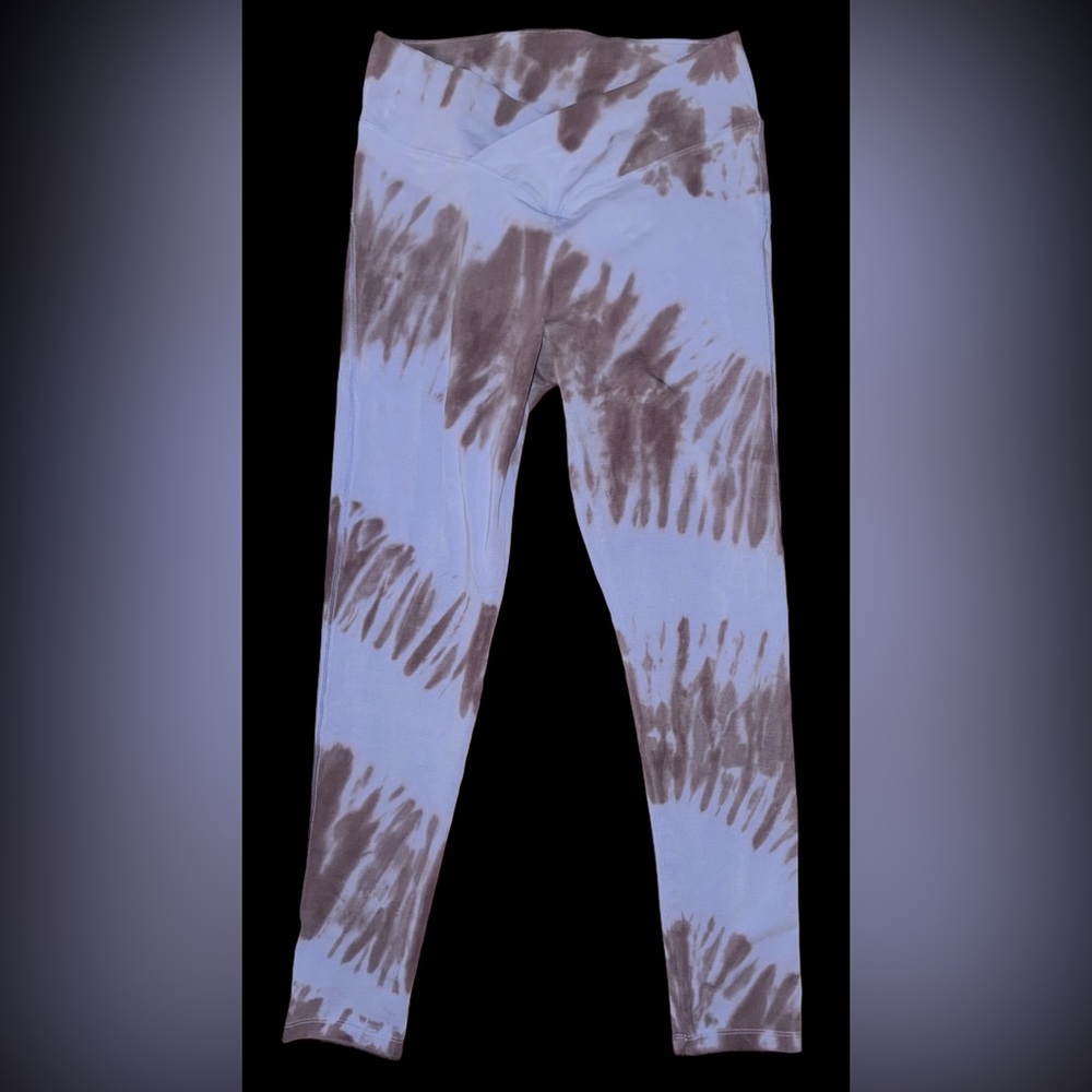 Women’s VS Pink V Crossover High Waist Cotton Tie Dye Legging Size Large BNWT